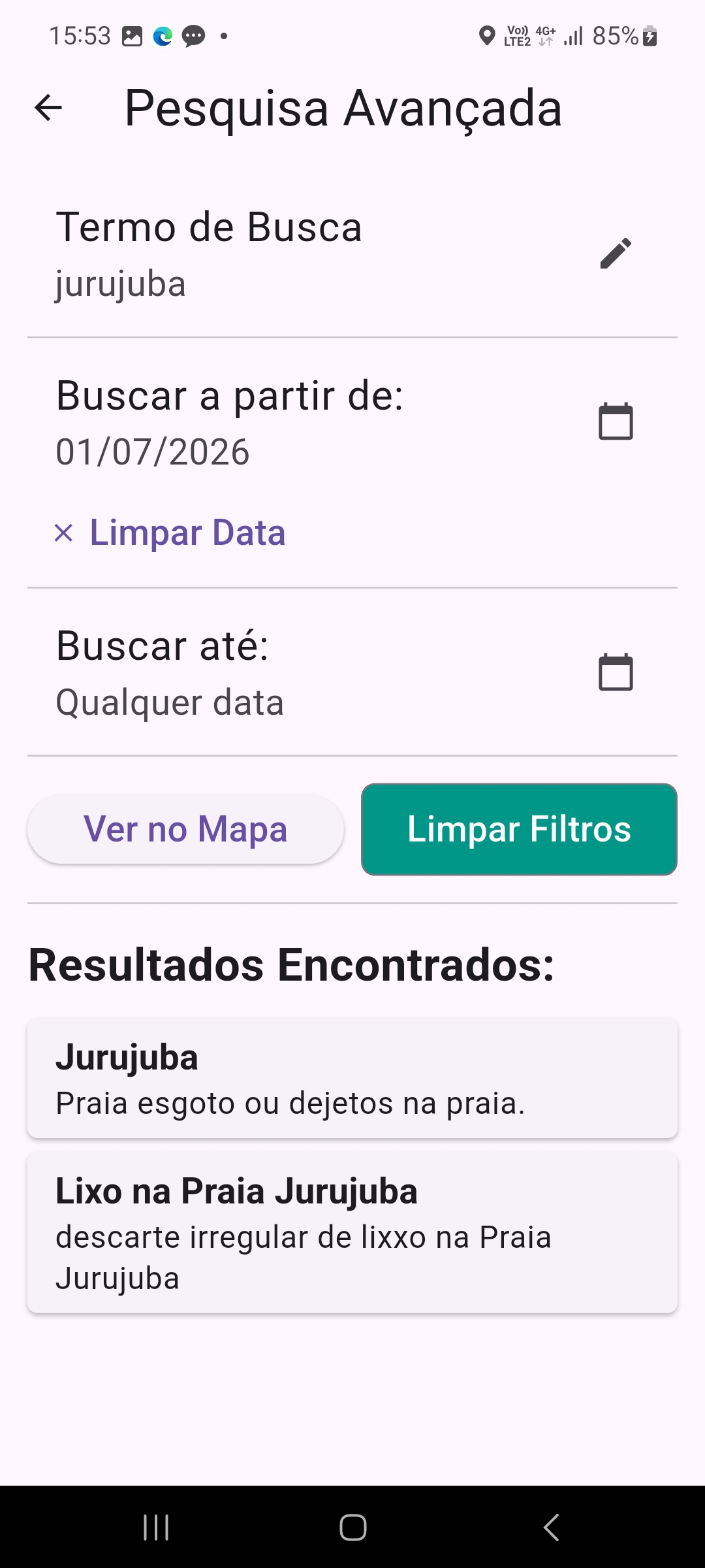 Relatório e exportação